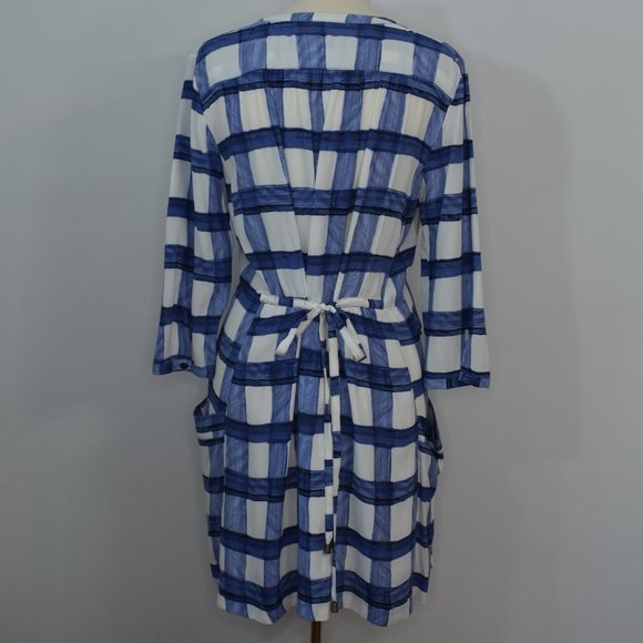 Maeve Anthropologie Chiffon Blue White Painterly P - Picture 4 of 13